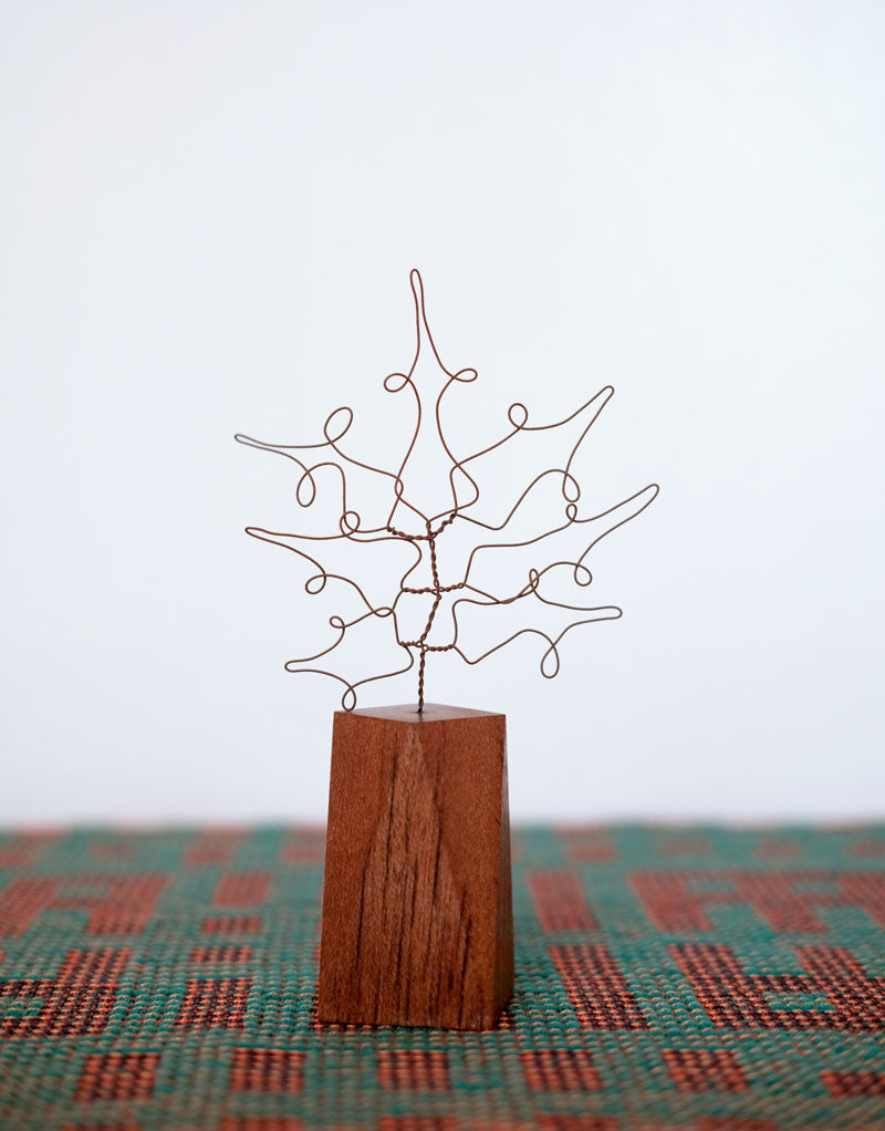 Steel Botanical Wire Drawing: Holly